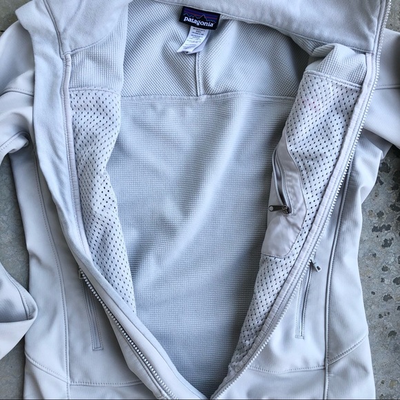 💸SOLD💸Patagonia Adze Jacket full zip Light gray Pink logo XS - Picture 3 of 6
